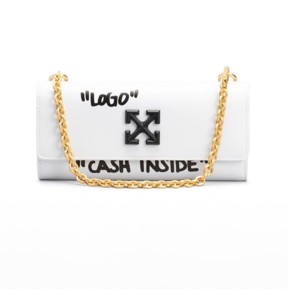 OFF-WHITE Jitney Arrow Logo Flap Wallet on Chain - Picture 4 of 7